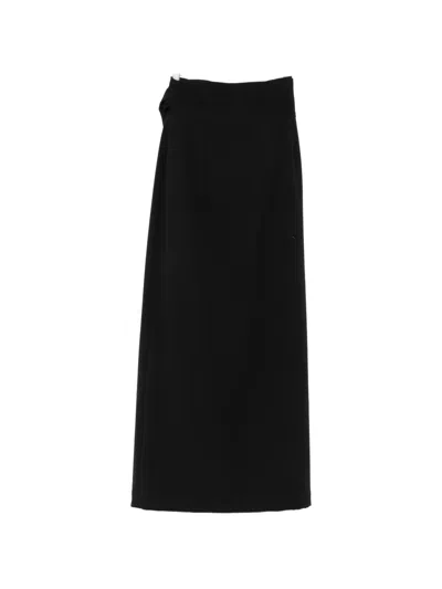 Marie Adam-leenaerdt Tie-fastening Wrap Maxi Skirt In Black