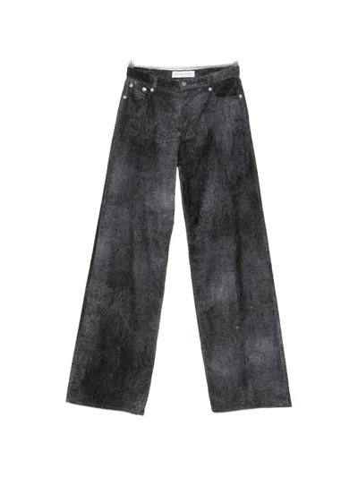 Marie Adam-leenaerdt Washed-effect Velvet Jeans In Black