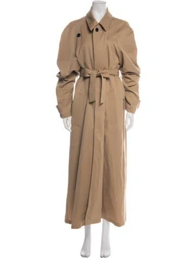 Pre-owned Marie Adam-leenaerdt Wool Trench Coat In Brown