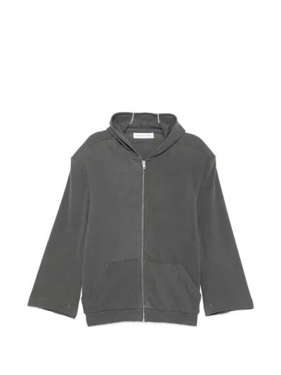 Marie Adam-leenaerdt Zip-up Dropped-shoulder Hoodie In Gray