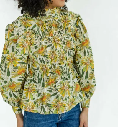 Marie By Victoria Dunn Lucie Blouse In Dusted Olive In Multi