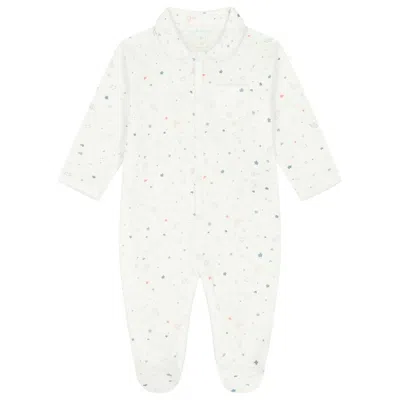 Marie Chantal All Over Print Babygrow In White