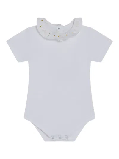 Marie-chantal Babies' Angel Wing Cotton Bodysuit In White
