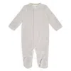 Marie Chantal Baby Grey Velour Angel Wing 1-piece Sleepsuit In Grey