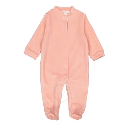 Marie Chantal Baby Velour Angel Wing 1-piece Sleepsuit In Pink