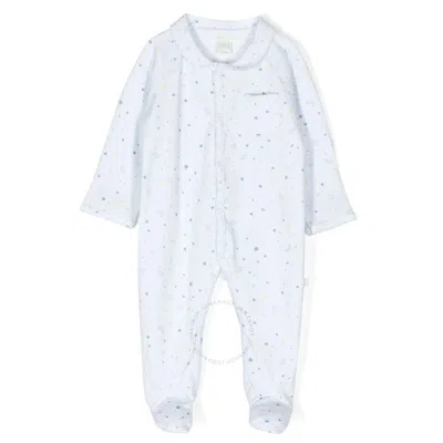Marie Chantal Boys Angel Wing Cotton Romper In Blue