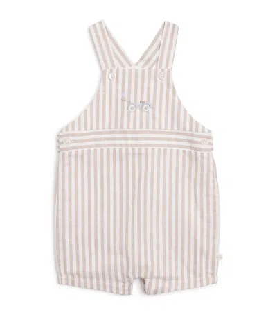 Marie-chantal Kids' Cotton Alfie Race Car Dungarees In White