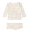 Marie-chantal Cotton Aluna Athena T-shirt And Leggings Set In Neutral