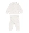 Marie-chantal Cotton Bunny Print Top And Leggings Set In White