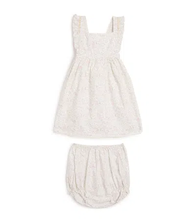 Marie-chantal Kids' Cotton Cleo Athena Frill Dress In White