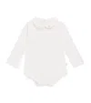 Marie-chantal Embroidered Pima Cotton Bodysuit In White