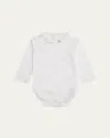 Marie Chantal Girl's Home Sweet Home Embroidered Bodysuit In Blue