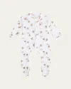 Marie Chantal Girl's Organic Cotton Squirrel-print Sleepsuit In White