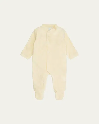 Marie Chantal Babies' Girl's Velour Golden Angel Wing Footie Pajamas In Neutral