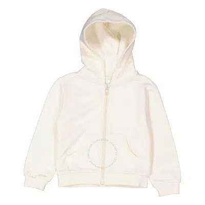 Marie Chantal Girls Cream Angel Wing Organic Cotton Hoodie In Beige