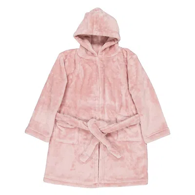 Marie Chantal Girls Embroidered Logo Cotton Robe In Pink