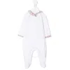 Marie Chantal Girls Floral-print Ruffled Pajama In White