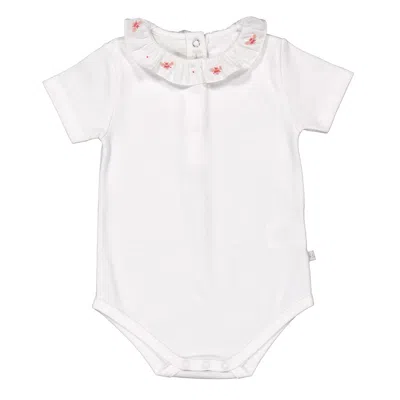 Marie Chantal Infant Alexandra Ruffle Collar Onesie In White