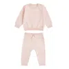 Marie Chantal Girl's Pointelle Heart Two-piece Set In Pink