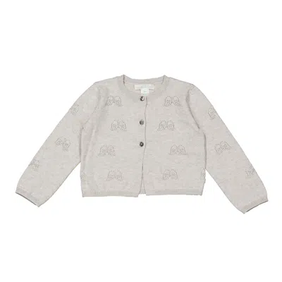 Marie Chantal Infant Pointelle Angel Wing Cardigan In Gray