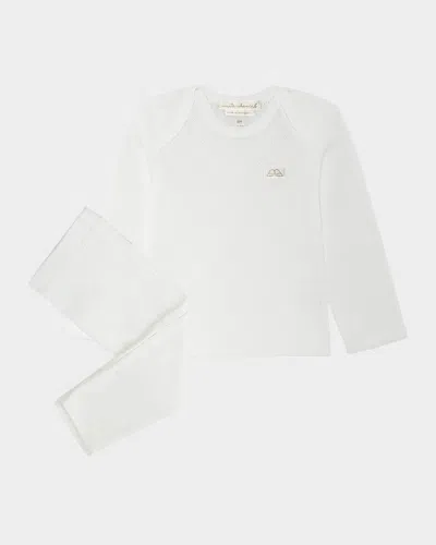 Marie Chantal Kid's Embroidered Two-piece Set In White