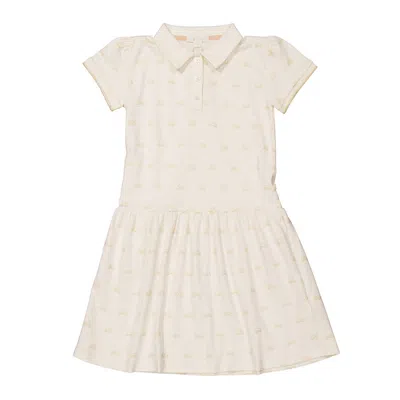 Marie Chantal Kids Angel Wing Printed Polo Dress In Neutral