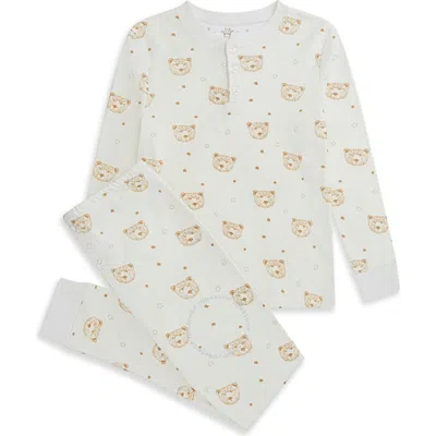 Marie Chantal Kids Cream Bear Print Organic Cotton Pyjama In Beige