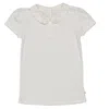 Marie Chantal Kids Embroidered Ruffle Collar Shirt In White