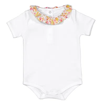 Marie Chantal Newborn Ana Olympia Embroidered Onesie In White