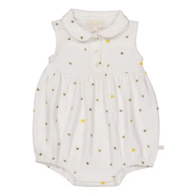 Marie Chantal Newborn Annabelle Honeybee Onesie In White