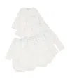 Marie-chantal Pack Of 7 Pima Cotton Angel Picot Bodysuits In White