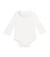 Marie-chantal Pima Cotton Embroidered Bodysuit In Neutral
