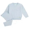 Marie Chantal Girl's Pointelle Crown Two-piece Set In Blue
