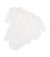 Marie-chantal Set Of 7 Pima Cotton Angel Wings All-in-one In White