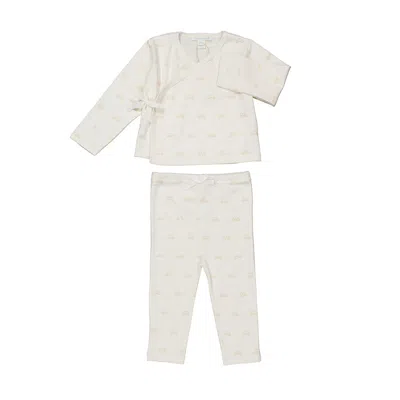 Marie Chantal Babies'  Toddler Angel Wing Print 2 Piece Set In Neutral