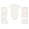 Marie Chantal Toddler Set Of 7 Picot Onesies In Pink
