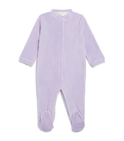 Marie-chantal Kids' Velour Angel Wing All-in-one In Purple