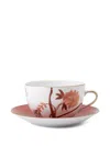 Marie Daage Bouquet De Vie Floral-pattern Teacup And Saucer Set (350ml) In White