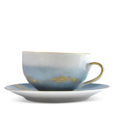 Marie Daage Horizon Teacup & Saucer In Blue