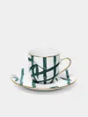 Marie Daage Jardin D'arashiyama Hand-painted Porcelain Coffee Cup And Saucer