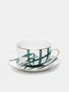 Marie Daage Jardin D'arashiyama Hand-painted Porcelain Teacup And Saucer