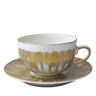 Marie Daage Panache Teacup And Saucer In Green