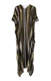 Marie France Van Damme Metallic Silk-blend Caftan In Multi