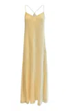 Marie France Van Damme Metallic Silk-blend Dress In Gold