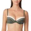Marie Jo Gina Bikini Deep Plunge Padded Bra In Dark Olive In Green