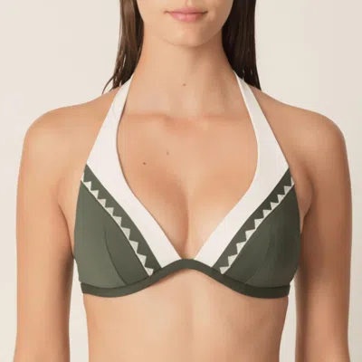 Marie Jo Gina Padded Bikini Top In Dark Olive In Green