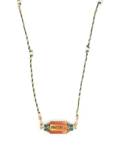 Marie Lichtenberg 14kt Yellow Gold Eye Will Sapphire And Diamond Necklace