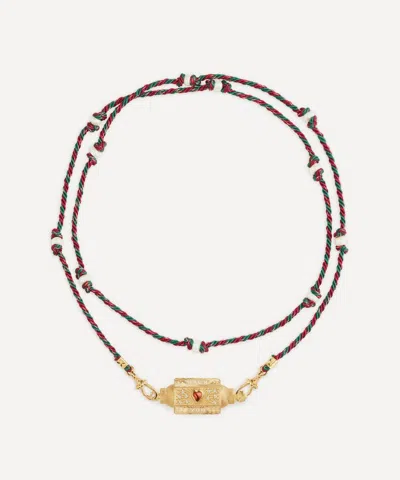 Marie Lichtenberg 18ct Gold Diamond Love You Locket Necklace In Metallic