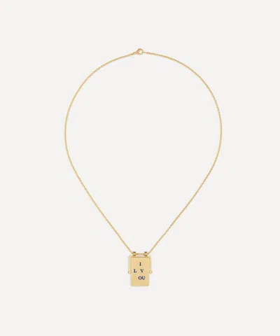 Marie Lichtenberg 18ct Gold Love You Spinning Scapular Pendant Necklace