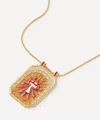 Marie Lichtenberg 18ct Gold Mushroom Scapular Diamond Enamel Pendant Necklace In Gold